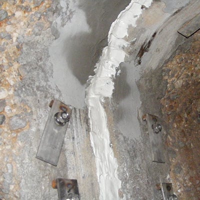 Exposed joint that is prepared for HydraTite Installation