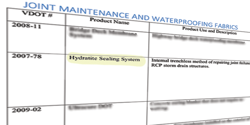 Highlighted text showing that HydraTech is on the 'Department's Qualified Products Miscellaneous List'