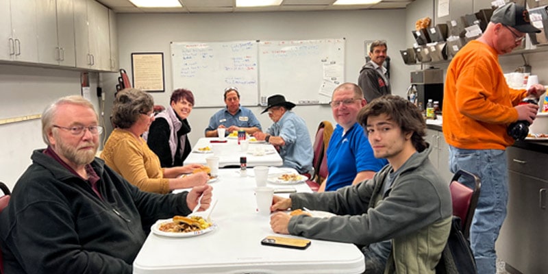 HydraTech employees gathering for potluck