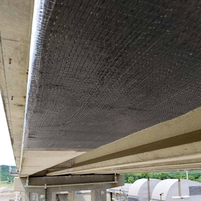 FRP applied to the underside of the bridge