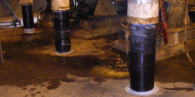 HydraWrap rehabilitating three ash sluice pump intake manifolds that had leaks