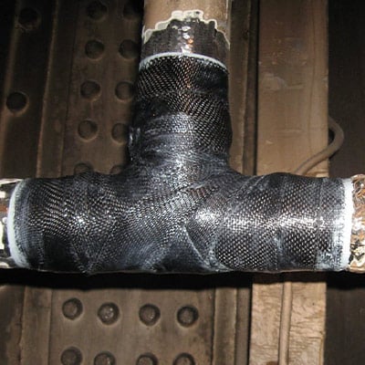 Marine HydraWrap applied to a cooling water system on a vessel