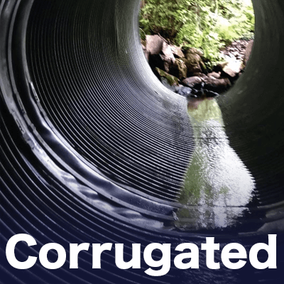 A HydraTite seal installed over a joint in an elliptical corrugated pipe, 'Corrugated'