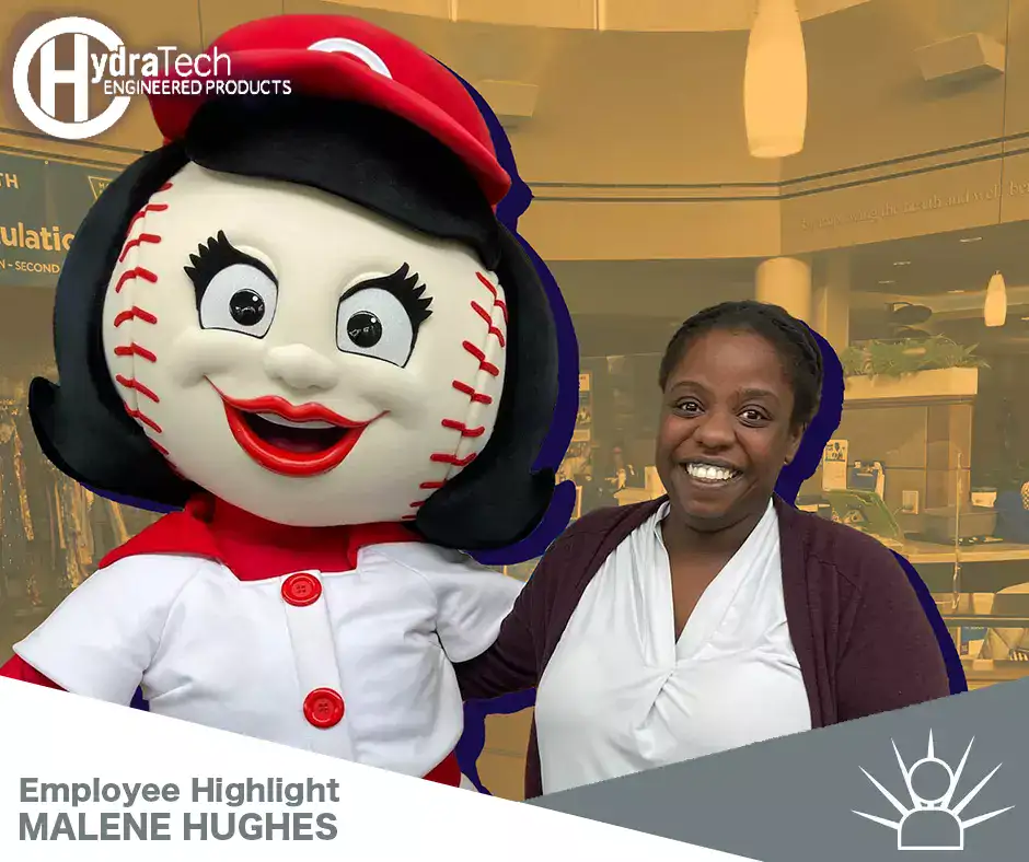 Employee standing near mrs reds, 'Employee Highlight Malene Hughes'