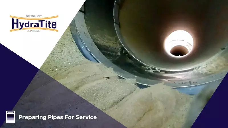 HydraTite installed over a joint, 'Preparing Pipes For Service'