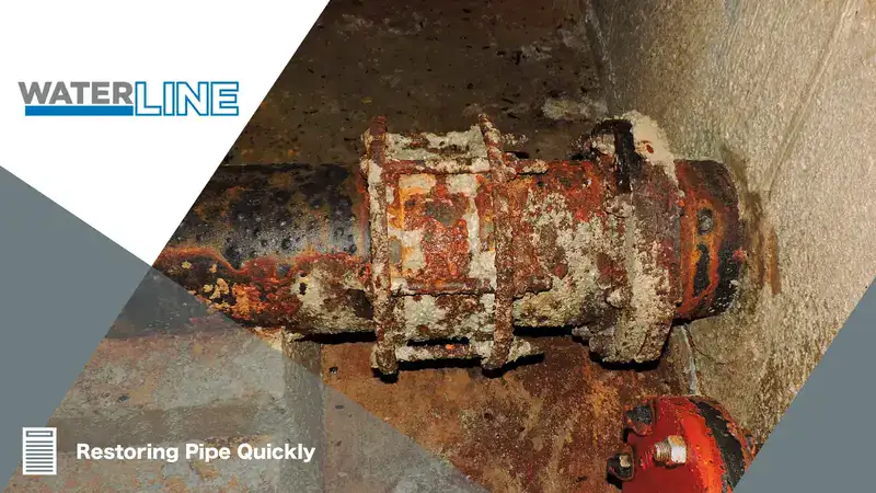 HydraTite installed over a joint, 'Preparing Pipes For Service'