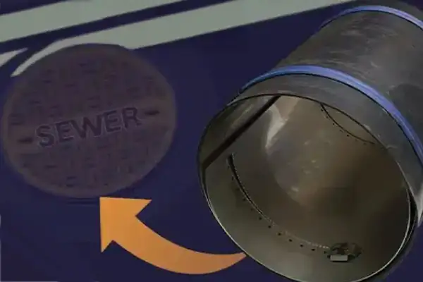 HydraLock near a sewer lid