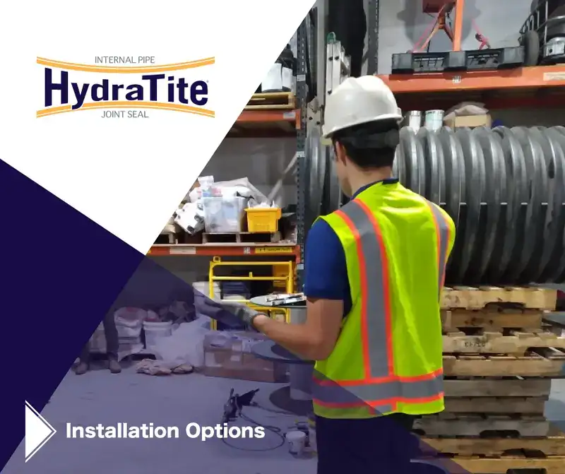 A field technician expanding a retaining band, 'Restoring A Century-Old Pipeline With HydraTite'