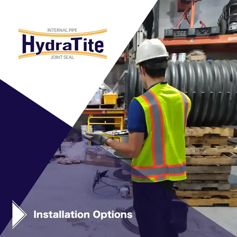 A field technician expanding a retaining band, 'Restoring A Century-Old Pipeline With HydraTite'