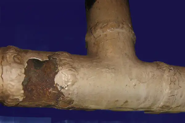 A corroded tee fitting