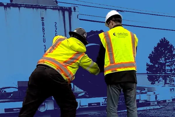 A technician installing a demo