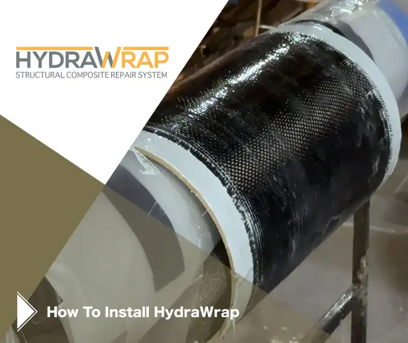 A test pipe wrapped in carbon fiber fabric, 'How To Install HydraWrap'