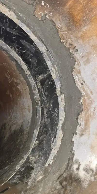 HydraTite Installed Over A Joint With Concrete Applied To The Edges Of The Seal1 Retaining bands loosely placed over a rubber seal
