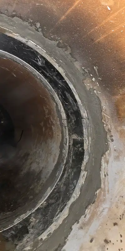 HydraTite Installed Over A Joint With Concrete Applied To The Edges Of The Seal2 Retaining bands loosely placed over a rubber seal