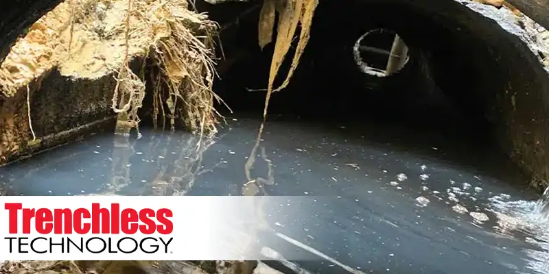 Inside a pipe that is full of water, 'Trenchless Technology'