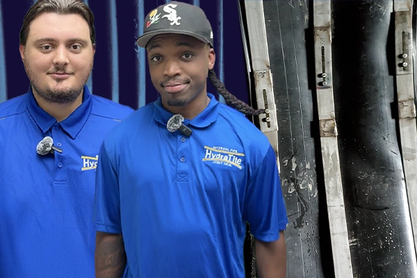 Two technicians standing in front of a HydraTite seal