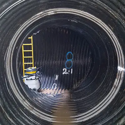 Retaining bands sitting at the invert of a pipe near the joints