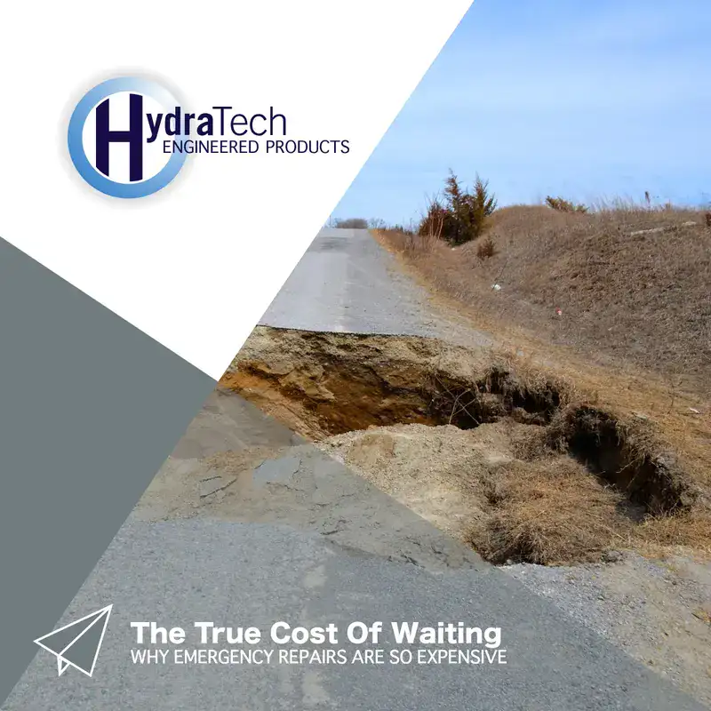A sinkhole that has damaged a road, 'The True Cost Of Waiting, Why Emergency Repairs Are So Expensive'