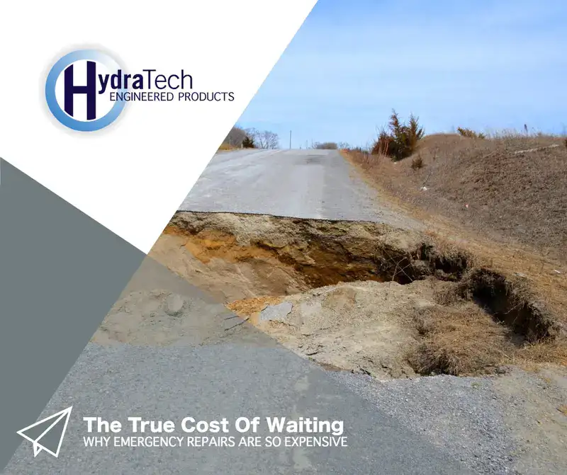 A sinkhole that has damaged a road, 'The True Cost Of Waiting, Why Emergency Repairs Are So Expensive'