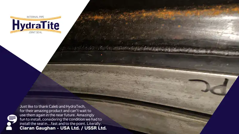 Testimonial Of HydraTite Installed In A Corrugated Pipe2 HydraTite testimonial showing HydraTite installed in a corrugated pipe