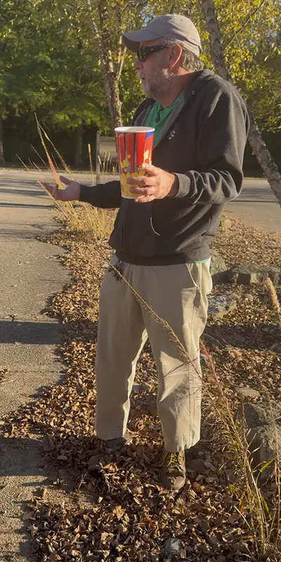 A guy explaining what we will do during the community service day