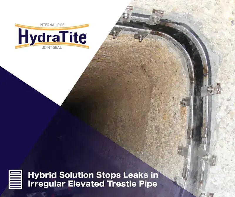 A HydraTite seal installed over a joint, 'Protecting A Municipality's Water Supply'