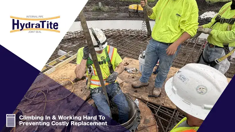 HydraTite testimonial showing HydraTite installed in a corrugated pipe