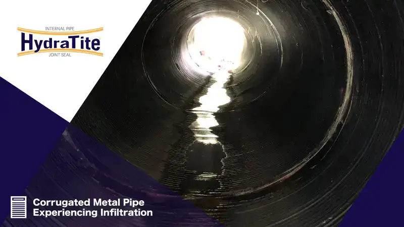 HydraTite testimonial showing HydraTite installed in a corrugated pipe