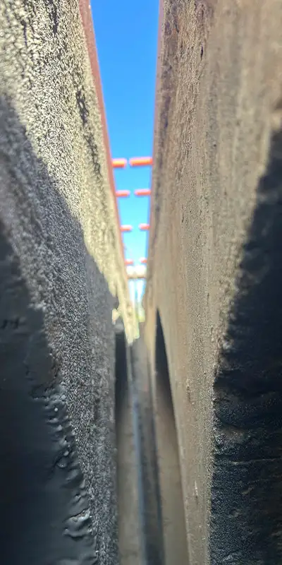 A separated joint in a bridge