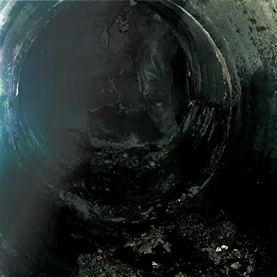 A dirty pipe interior