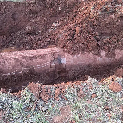 Digging down to a pipe