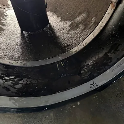 HydraTite Internal Pipe Joint Seal installed over a joint in a pipe, preventing leaks