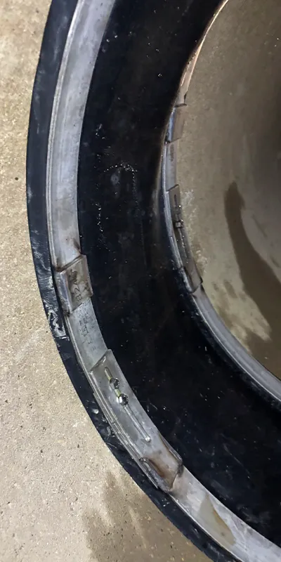 HydraTite Internal Pipe Joint Seal installed over a joint in a pipe, preventing leaks