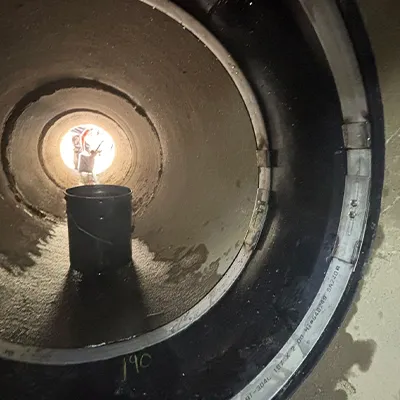 HydraTite Internal Pipe Joint Seal installed over a joint in a pipe, preventing leaks