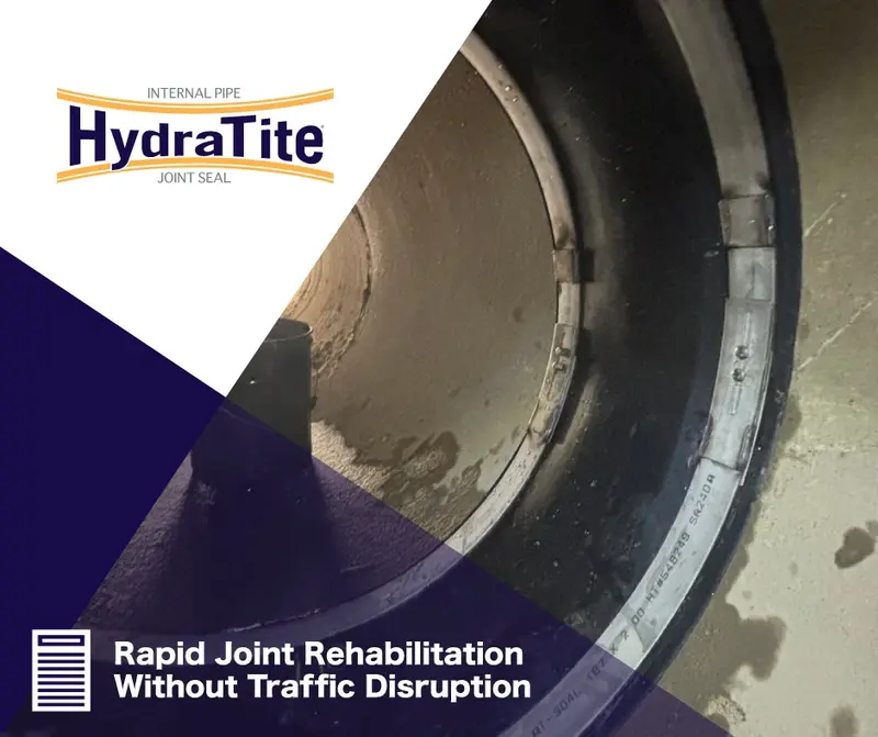 HydraTite seal installated over a joint, facebook Social media post about a HydraTite installation