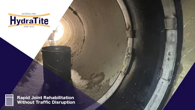 HydraTite seal installated over a joint, twitter Social media post about a HydraTite installation